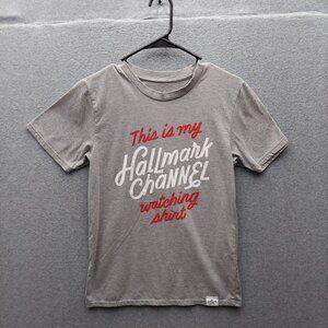 Hallmark Channel "This Is My Hallmark Channel Watching Shirt" T-Shirt S Gray Cot